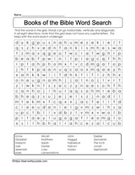 Easy Books of the Bible Wordsearch